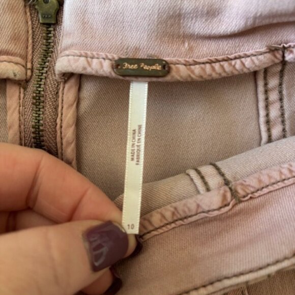 Free People Modern Denim Skirt In Dusty Mauve size 10 - Picture 4 of 5
